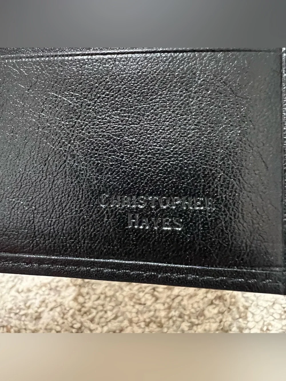 Christopher Hayes Men's Classic Black Leather Bifold Money Clip Wallet
